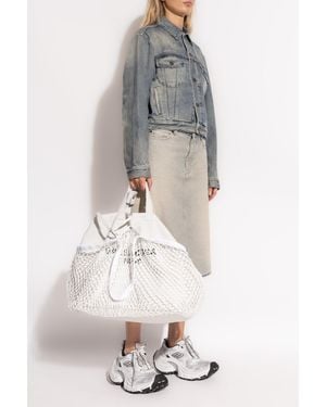 Balenciaga Denim Jacket With Logo - Gray