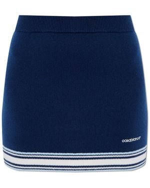 CASABLANCA Skirt With Embroidered Logo, - Blue