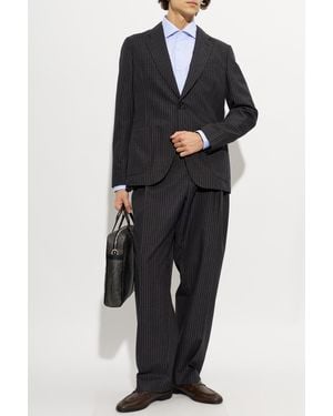 Paul Smith Wool Blazer With Pinstripe Pattern - Black