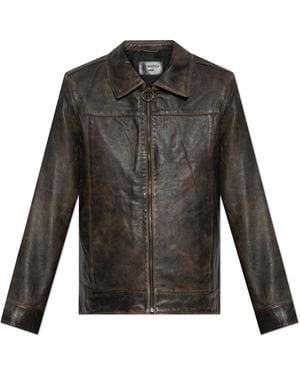 AllSaints Leather Jacket Alkan - Black