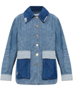 Ganni Denim Jacket With 'Vintage' Effect - Blue
