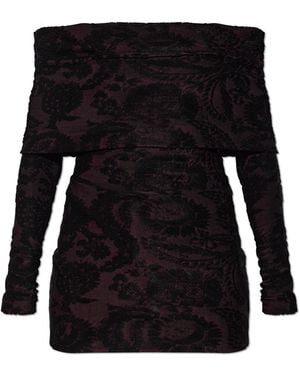 Etro Short Off-Shoulder Dress - Black