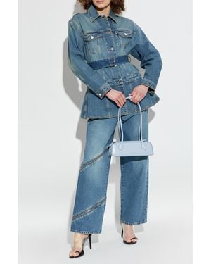 Alaïa Denim Jacket With Belt - Blue