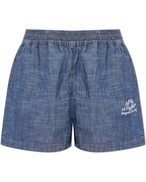 Off-White c/o Virgil Abloh Shorts With Logo - Blue