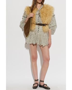 Isabel Marant "Florana" Faux Fur Vest - Natural