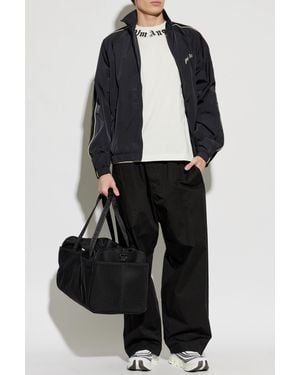 Palm Angels Lightweight Jacket With Stand-Up Collar - Black