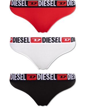 DIESEL Three-Pack Briefs With Logo - Red