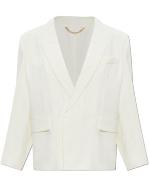 Victoria Beckham Double-Breasted Blazer With Double Back Vent - White