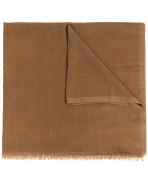 Ferragamo Scarf With Monogram - Brown