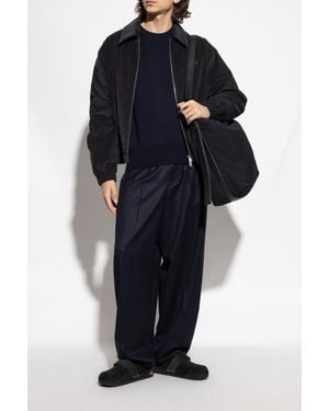 Ami Paris Sweater With Embroidered Logo - Blue