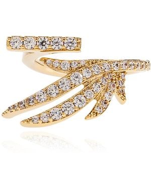 Ferragamo Ring With Shimmering Crystals - Metallic