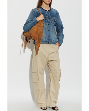 Balenciaga Denim Jacket With Raw-Edge Finish - Blue