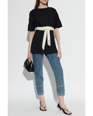 Lanvin Top With A Waist Belt - Blue