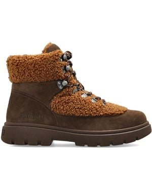 Moon Boot Ankle Boots 'Mb Combat Boot Fleece' - Brown