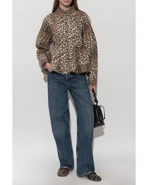 Ganni Shirt With Animal Motif - Blue