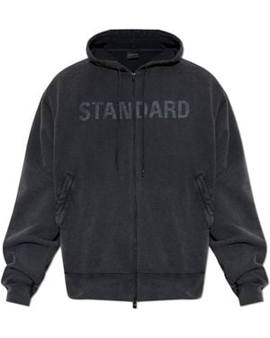 Balenciaga Sweatshirt With Printed Logo, - Blue