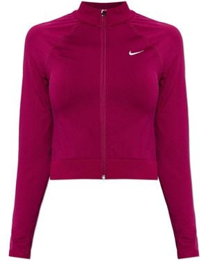 Nike Fitted Zip-Up Sweatshirt With Logo - Red