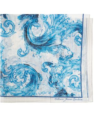 Versace Jeans Couture Scarf With "Barocco" Pattern - Blue