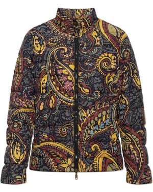 Etro Down Jacket With Stand-Up Collar - Multicolour