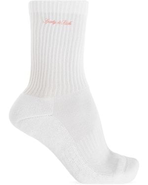 Sporty & Rich Socks With Logo - White