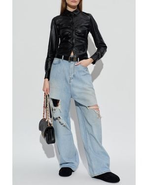 Balenciaga Leather Top - Blue