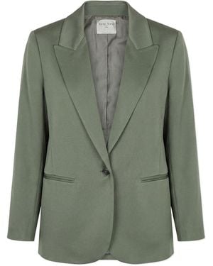 forte_forte Satin Blazer With A Single Vent - Green