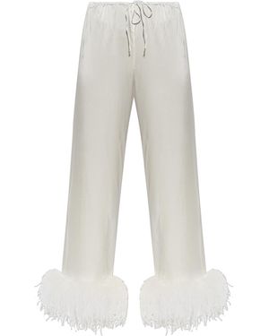 Oséree Feathered Trousers - White