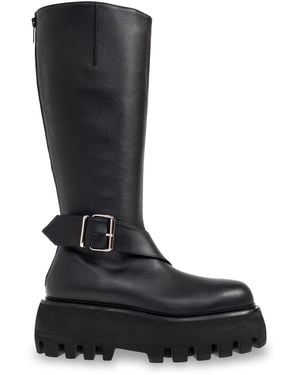 McQueen Leather Platform Shoes 'Sofa' - Black