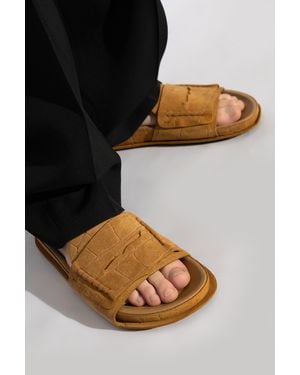 Jacquemus Leather Slides - Black