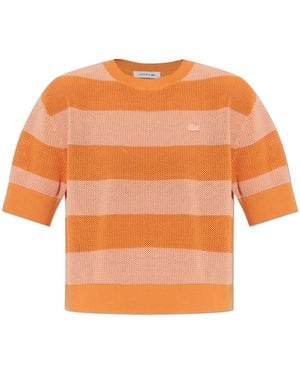 Lacoste Striped Pattern Top - Orange