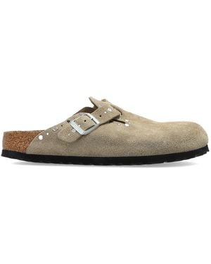 Birkenstock Boston Riviet Border' Slides - White