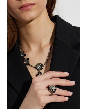 Givenchy Ring With A Shimmering Crystal - Black