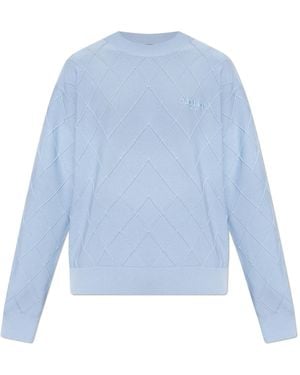 Balmain Jumper With Embroidered Logo - Blue