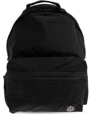 Stone Island Backpack With Logo - Black