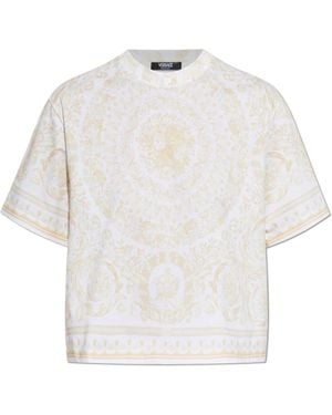 Versace Cotton T-Shirt With Print - White