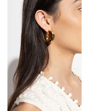 Jil Sander Earrings With Engraved Logo - Natural