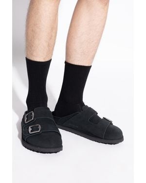 Birkenstock Suede Slides '222 West' - Black