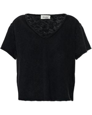 American Vintage T-Shirt With A Vintage Effect - Black