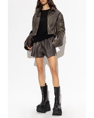 Rick Owens Short Leather Jacket - Black