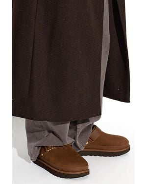 UGG Leather 'Goldenstar Villa Clog' Shoes - Brown