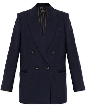 Etro Double-Breasted Wool Blazer - Blue