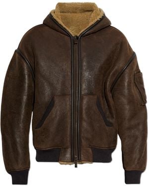 DSquared² Suede Jacket With Hood - Brown