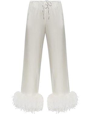 Oséree Feathered Trousers - White