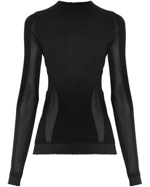The Attico Top With Transparent Inserts - Black