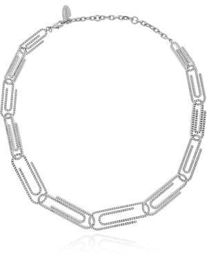 Off-White c/o Virgil Abloh Short Necklace With Shimmering Crystals - White
