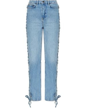 ROTATE BIRGER CHRISTENSEN Jeans With Decorative Tie - Blue