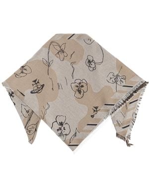 Vivienne Westwood Cotton Scarf With Monogram - Natural
