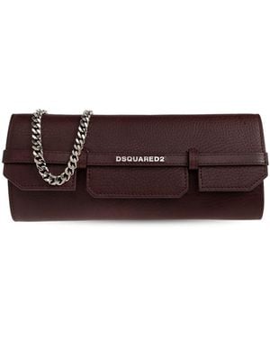 DSquared² Leather Clutch "Twin" - Brown