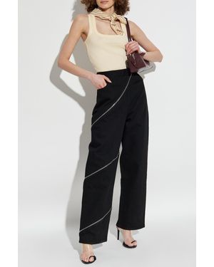 デニム・ジーパン ALAIA BLACK ZIP SPIRAL JEANS Alaïa Spiral Zipper Jeans For in Black | Lyst