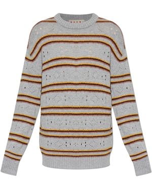 Marni Cashmere Jumper With Striped Pattern - White
